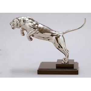 China Life Size Polished Stainless Steel Sculpture Metal Tiger Sculpture For Public Decoration supplier