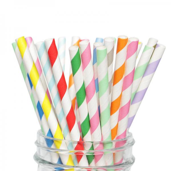 Colorful Attractive Paper Party Straws To Decorate Birthday Parties Baby Showers