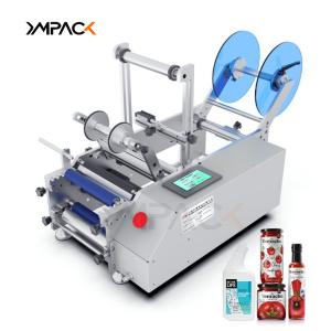 China YM130 Manual Round Bottle Labeling Machine Semi-auto Label Applicator For Round Bottle wholesale