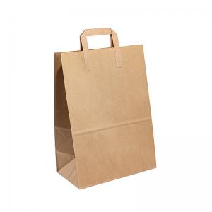 Grocery Packaging Brown Kraft Paper Shopping Bag With Handle Custom Logo Printed Wholesale