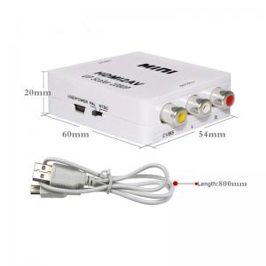 China TV DVD VCR 640x480 60Hz HDMI To RCA Adapter Low Power ROHS RCA Cable 40g supplier