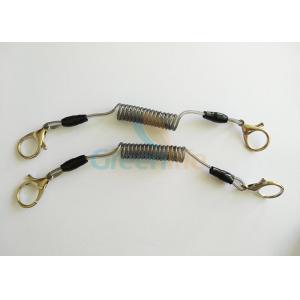 China 5CM Length Stretch Stainless Steel Coiled Tool Lanyard With Lobester Claw On Two Ends supplier