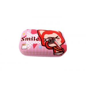China Hard Iron Cute Contact Lens Case Box Pink Smile Fox Eye Lens Case Easy Taking supplier