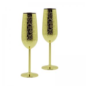 Stainless Steel Champagne Glasses Goblet Elegant For Wedding Party