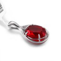 China Ruby 925 Silver Gemstone Pendant 2.82g July Birthstone Pendant Necklace Charms on sale