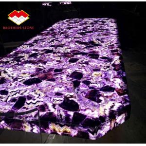 China Semi Precious Stone Marble Furniture Amethyst Slab For Sink Basin supplier