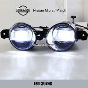 Nissan Micra March car fog light upgrade with daytime running light DRL