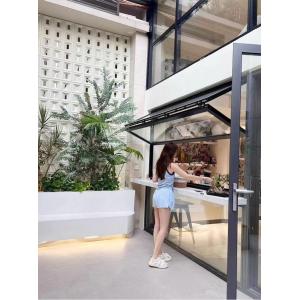 China Fold up Black Aluminium Bifold Windows Double Glazed Glass Balcony Vertical Folding Window With Inside Grill wholesale