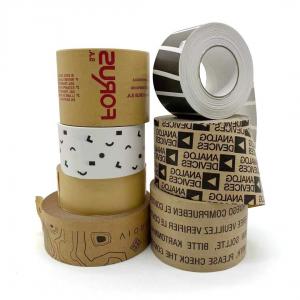 China Water Activated Gummed Packing Kraft Paper Tape With Brand Custom Printed Logo supplier