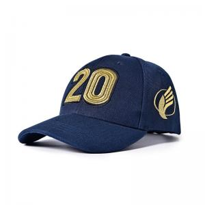 China Gold Thread Custom Embroidered Flexfit Hats 58cm Golf Caps For Men supplier