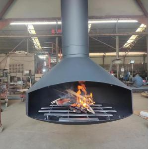 Carbon Steel Indoor Hanging Fireplace Ceiling Mounted Suspended Wood Stove