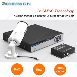 New tech coaxial cable trasmission 4 channel PoC & EoC IP camera nvr kit