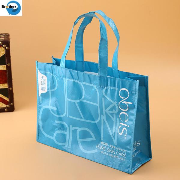 Cheap Custom Promotion Simple PP Non-Woven Shopping Bag Recyclable Foldable Laminated Nonwoven Carrier