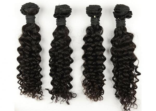 32 Inch AAAAA Virgin Malaysian Curly Hair Weave , Long Hair Extensions