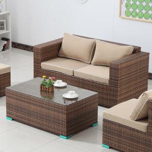 100% Polyester Fabric Outdoor Wicker Sofa Oem Garden Furniture Corner Sofa