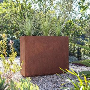 Modern Design Tall Trough Rust Corten Span Metal Rectangular Flower Planter