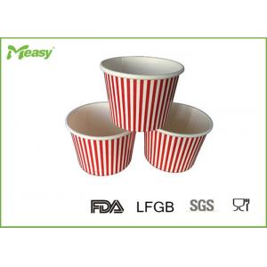 150ml Red Stripe Ice Cream Paper Cups For Children Party , SGS LFGB certification