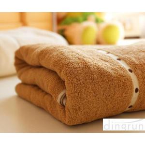 China Thickening / Widened Pure Cotton Bath Towels Brown Colors Various Designs supplier