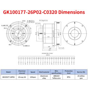 China 26回路2A低電圧電気スリップリング、内径100mm、アルミニウム合金ハウジング wholesale