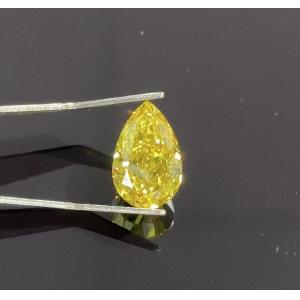 China Pear Shaped lab made yellow diamonds Laser Drilling Jewelry Decorations supplier