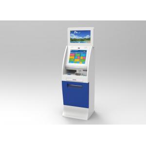 China Lobby Computer Dual Screen Free Standing Kiosk Standalone , Credit Card Kiosk supplier