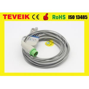 China Medical Biolight Round 12pin 5 lead ECG Cable For M9500 Patient Monitor , TPU Materials supplier