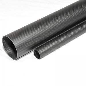 China Roll Wrapped Lightweight 3K Carbon Fiber Pipe 2x2 Twill Surface supplier