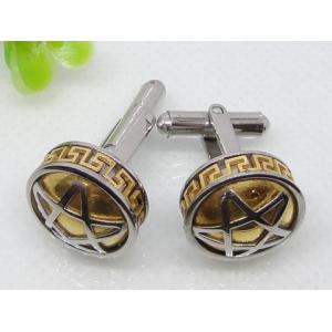China Gold Engraved Stainless Steel Star Cuff Links 1620032 supplier