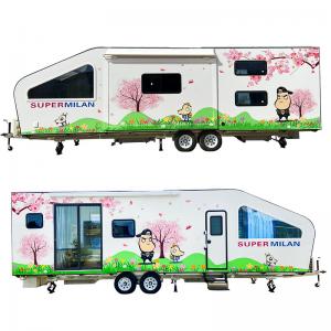 China 4-8 People Travel Caravan Trailer Height Adjustable Touring Camper Trailer 4m-12m supplier