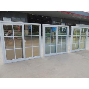 Stained Glass UPVC Sliding Window And Door With Plastic Grill