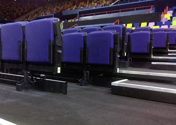 Cinema Upholstered Indoor Bleacher Systems , Audience Systems Seating Fixed To