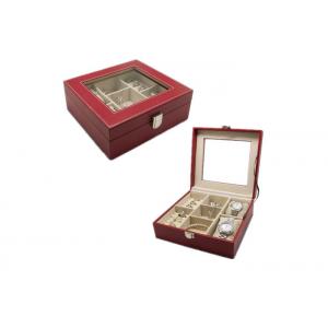 China Vintage Printed Luxury Wooden Jewelry Box Case With Glass Top Recyclable supplier