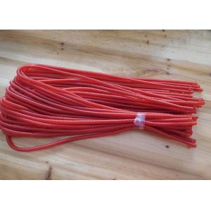 China Plastic Safety Red Spiral Lanyard Ropes Red PU Covered Stainless Steel Wire Inside supplier