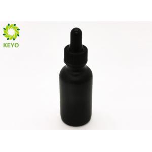 30ml Matte Black Empty Glass Dropper Bottles For Essential Oil / Face Serum