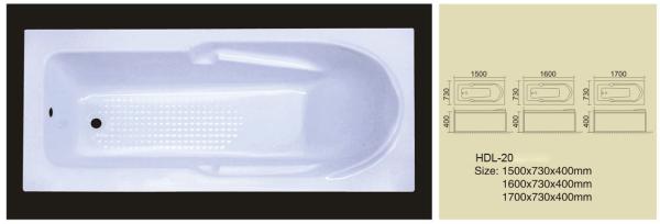 Acrylic bathtub, simple bathtub, common bathtub,sanitary ware, bathroom bath tub HDL-20