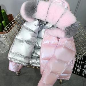                 Fox Fur Collar Down Jackets Bubble Coats Women Short Coats for Ladies Puffer Jacket Winter Coats Women             