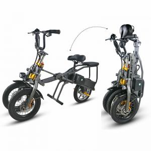 China 3 Wheel Foldable Electric Tricycle Bike High Speed Powerful 2 Pcs Battery 350W supplier