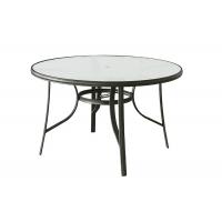 China Anticorrosive Tempered Glass Round Dining Table Scratch Resistant on sale