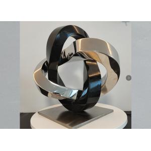 Abstract Black Polished Granite 316 Stainless Steel Sculpture 41cm High