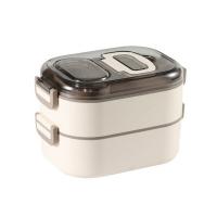 China Food-Grade PP Plastic And Stainless Steel Bento Box Stackable Leak-Proof Double Layer on sale