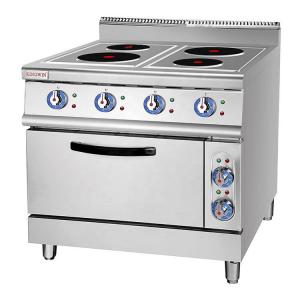 Commercial Kitchen 4 Plate Electric Cooking Range with Oven 380V 800x900x950mm