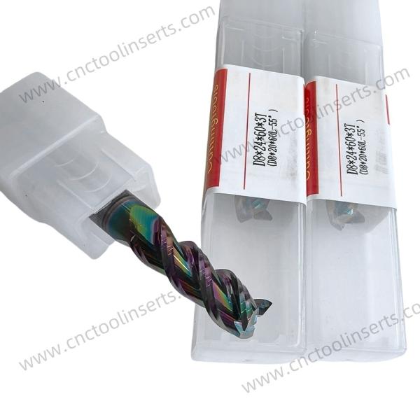 D8*20*60L-55° Herramientas de molino de extremos de carburo para piezas de transmisión y moldes de inyección