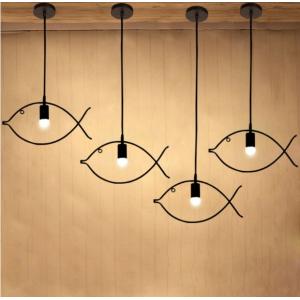 China Industrial multi pendant lighting For Living room Bedroom Fish Shape (WH-VP-43) supplier