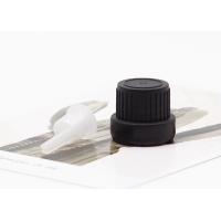 China Plastic Black Tamper Evident Cap With Clear Insert 18mm Screw For Glass Bottles on sale