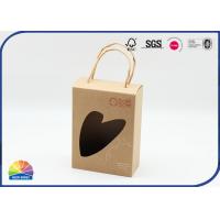 China Recyclable Kraft Paper Folding Carton Box Die Cut Window With Handle on sale