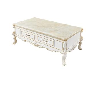 China White Marble Top Storage Wooden Coffee Table supplier