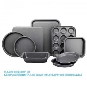 Wholesale Home Kitchen Thicken Nonstick Oven Black 6-13 Inch Tray Round Bakeware Baking Set Tray Oven Baking Pans
