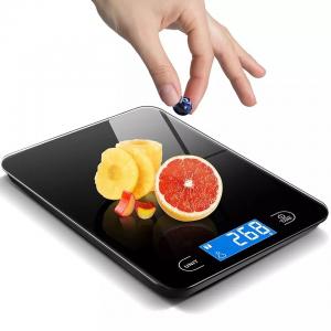 Waterproof Glass Surface Digital Electronic Glass Kitchen Scale With LCD Display