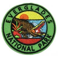 China Everglades National Park Custom Embroidered Patch Iron On Backing Twill Fabric Background on sale