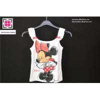 Wholesale Custom kids Girl Jersey Cotton Print Sleeveless Shirt trimmed with laces